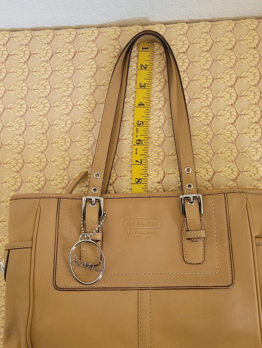 Coach Legacy Natural Cowhide Camel Tan Leather Classic Tote Shoulder Bag